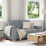 Canapea cu 2 locuri, gri deschis, 160x78x84 cm, material textil GartenMobel Dekor