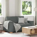 Canapea cu 2 locuri, gri închis, 160x78x84 cm, material textil GartenMobel Dekor