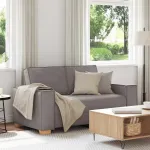 Canapea cu 2 locuri, gri taupe, 160x78x84 cm, material textil GartenMobel Dekor