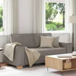 Canapea cu 2 locuri, gri taupe, 180x78x84 cm, material textil GartenMobel Dekor