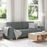 Canapea cu 3 locuri, gri închis, 220x78x84 cm, material textil GartenMobel Dekor