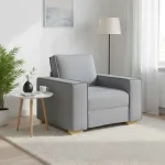 Canapea fotoliu gri deschis, 100x78x84 cm, material textil GartenMobel Dekor