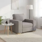 Canapea fotoliu gri taupe 100x78x84 cm, material textil GartenMobel Dekor