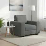 Canapea Scaun Gri Inchis 100x77x82 cm Tesatura GartenMobel Dekor