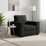 Canapea Scaun Negru 100x77x82 cm Tesatura GartenMobel Dekor