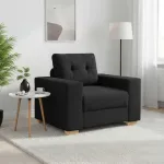 Canapea Scaun Negru 100x78x80 cm Tesatura GartenMobel Dekor