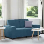 Canapea cu 2 locuri, albastru, 160x78x84 cm, catifea GartenMobel Dekor