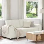 Canapea cu 2 locuri, crem, 180x78x84 cm, catifea GartenMobel Dekor