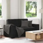 Canapea cu 2 locuri, negru, 160x78x84 cm, catifea GartenMobel Dekor