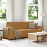 Canapea cu 3 locuri, Maro, 220x78x84 cm, catifea GartenMobel Dekor