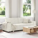 Canapea cu 3 locuri, crem, 220x78x84 cm, catifea GartenMobel Dekor