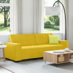 Canapea cu 3 locuri, galben, 220x78x84 cm, catifea GartenMobel Dekor