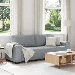 Canapea cu 3 locuri, țesătură gri deschis, 220x77x82 cm GartenMobel Dekor