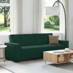 Canapea cu 3 locuri, verde închis, 220x78x84 cm, catifea GartenMobel Dekor