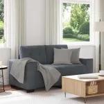 Canapea lovesea gri închis 160x77x82 cm catifea GartenMobel Dekor