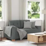 Canapea lovesea gri închis 160x77x82 cm țesătură GartenMobel Dekor