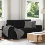 Canapea lovesea neagră 180x77x82 cm stofă GartenMobel Dekor