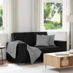 Canapea pentru două persoane Negru 160 cm Piele artificială GartenMobel Dekor