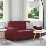 Canapea pentru două persoane Roșu Vin 160 cm Piele artificială GartenMobel Dekor