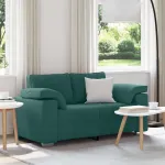 Canapea pentru două persoane Verde închis 160 cm țesătură GartenMobel Dekor