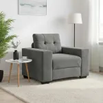 Canapea scaun gri închis 100x78x80 cm catifea GartenMobel Dekor