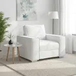 Fotoliu Alb 100 cm Piele artificială GartenMobel Dekor