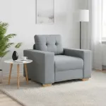 Fotoliu canapea, gri deschis,100x78x80 cm, material textil GartenMobel Dekor
