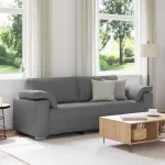 Sofa cu 3 locuri Gri închis 220 cm țesătură GartenMobel Dekor
