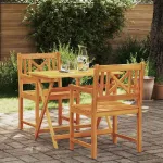 Bancă de exterior 2 pcs natural 56 x 55,5 x 90 cm GartenMobel Dekor