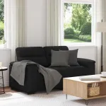 Canapea cu 2 locuri, neagră, 160x81x84 cm, material textil GartenMobel Dekor