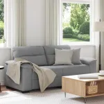 Canapea cu 2 locuri, țesătură gri deschis, 180x81x84 cm GartenMobel Dekor