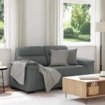Canapea cu 2 locuri, țesătură gri închis, 160x81x84 cm GartenMobel Dekor
