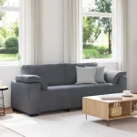 Canapea cu 3 locuri gri închis 220x77x82 cm catifea GartenMobel Dekor