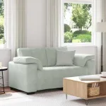 Canapea lovesea gri deschis 160x77x82 cm catifea GartenMobel Dekor