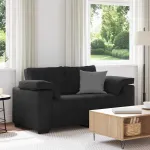 Canapea loveseat neagră 160x77x82 cm catifea GartenMobel Dekor