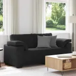 Canapea loveseat neagră 180x77x82 cm catifea GartenMobel Dekor