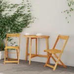 Set bistro 3 pcs Ulei Natural Lemn Solid de Acacia GartenMobel Dekor