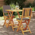 Set bistro cu pernă 3 pcs Ulei Natural Lemn Solid de Acacia GartenMobel Dekor
