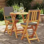 Set bistro cu pernă 3 pcs Ulei Natural Lemn Solid de Acacia GartenMobel Dekor