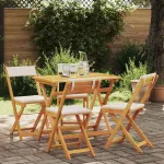 Set bistro cu pernă 5 pcs Ulei Natural Lemn Solid de Acacia GartenMobel Dekor
