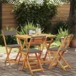Set bistro cu pernă 5 pcs Ulei Natural Lemn Solid de Acacia GartenMobel Dekor