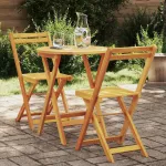 Set de masă pentru grădină cu pernă 3 pcs Ulei Natural GartenMobel Dekor