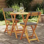 Set de masă pentru grădină cu pernă 3 pcs Ulei Natural GartenMobel Dekor