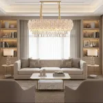 Candelabru din cristal PETAL Regalis, 12xE14, auriu, 80x30 cm