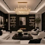 Candelabru Cristal VALMONT Supremo 12xE14, 80x30 cm, Auriu, Inaltime Reglabila, Metal si Cristal