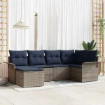 Set de canapele pentru grădină cu pernă 6 pcs Gri poliratan GartenMobel Dekor