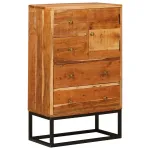Comodă cu sertar natural 55 x 30 x 90 cm Lemn Solid de Acacia GartenMobel Dekor