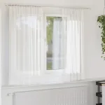 Perdele Voile cu buzunare pentru bare 2 buc Alb GartenMobel Dekor