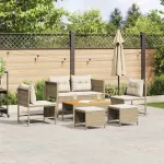 Set de canapele pentru grădină 6 pcs Bej și crem poliratan GartenMobel Dekor