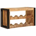 Raft pentru vin 80 x 45 x 33 cm Lemn de Mango Solid și Şlefuit GartenMobel Dekor